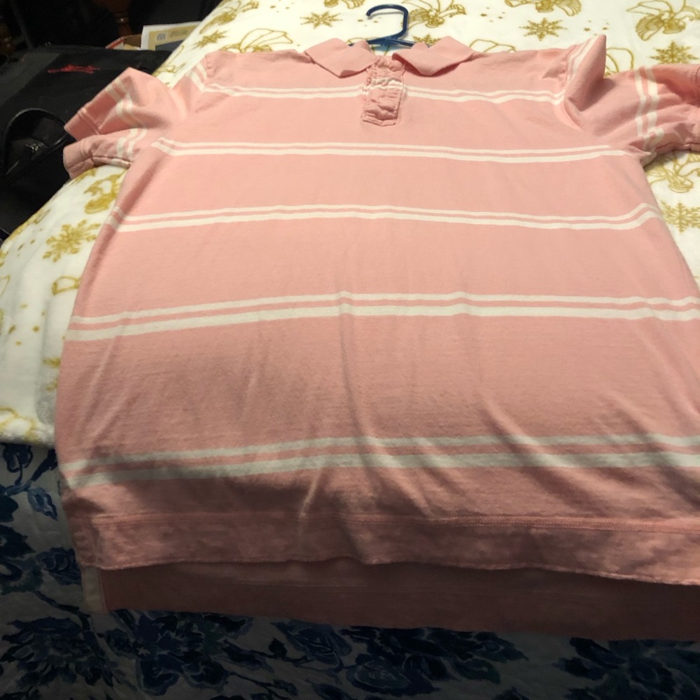 EUC nobo no boundaries Mens Pink & White Short Sleeve Pull Over Shirt M 38/40 - Picture 2 of 4